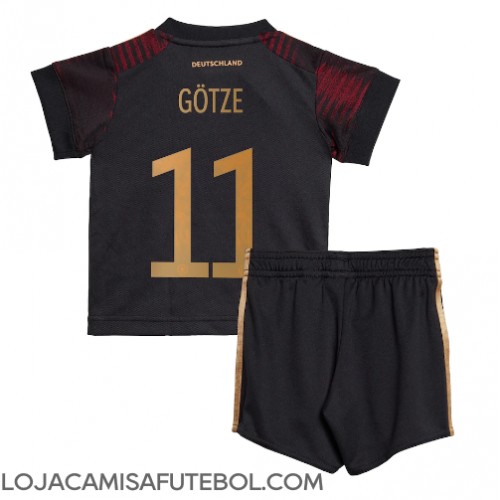 Camisa de Futebol Alemanha Mario Gotze #11 Equipamento Secundário Infantil Mundo 2022 Manga Curta (+ Calças curtas)